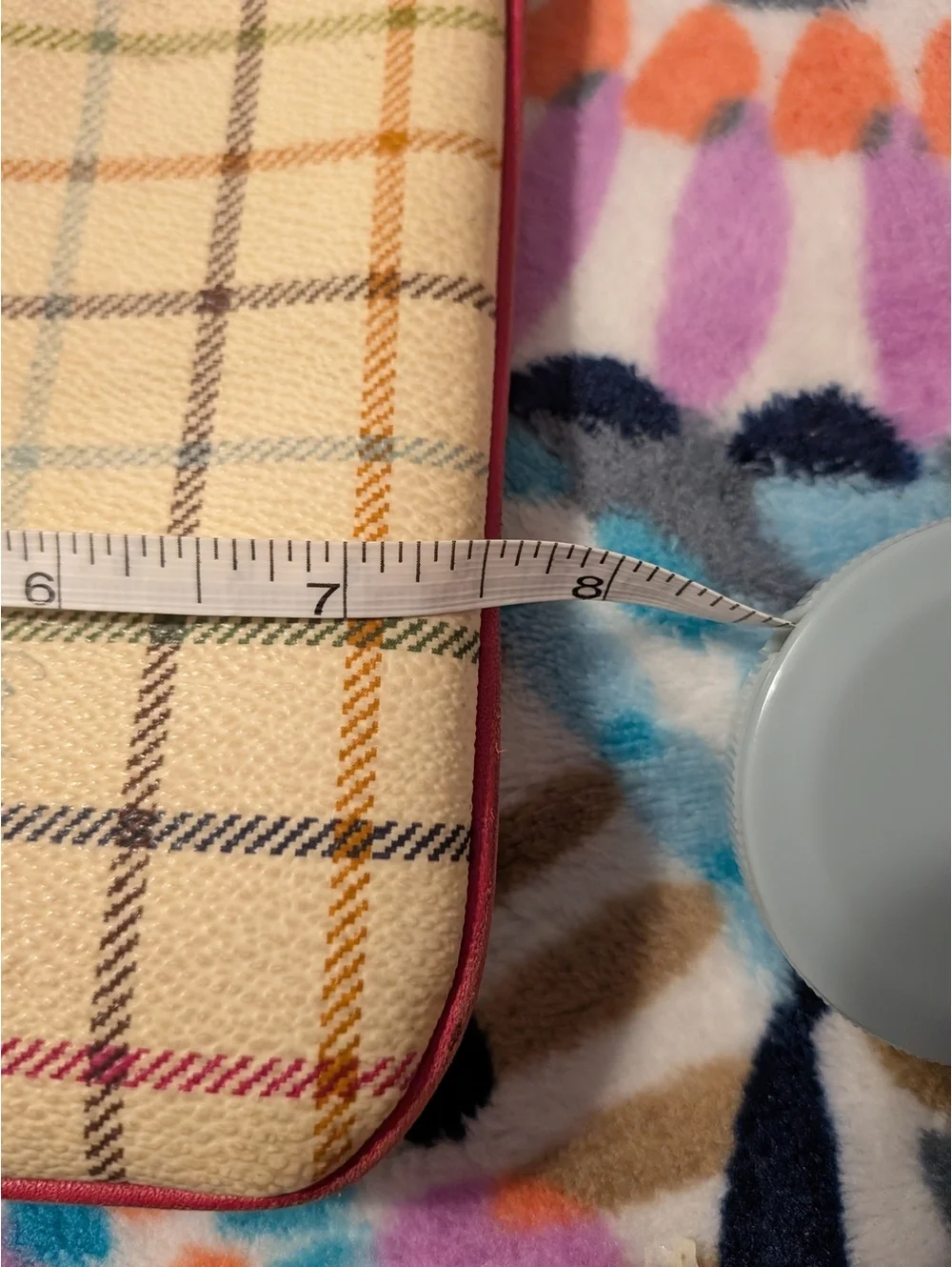 Coach Heritage Plaid Crossbody Bag with Pink Varsity Stripe Trim